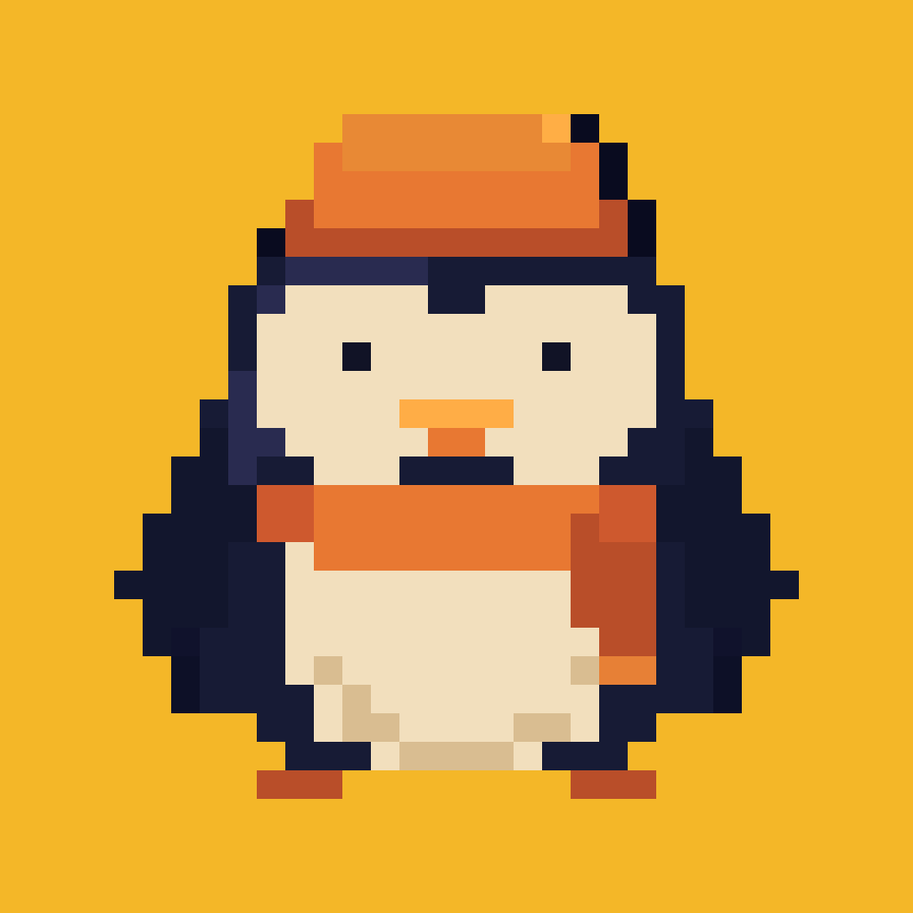 Expedition penguin wearing a field hat and jacket