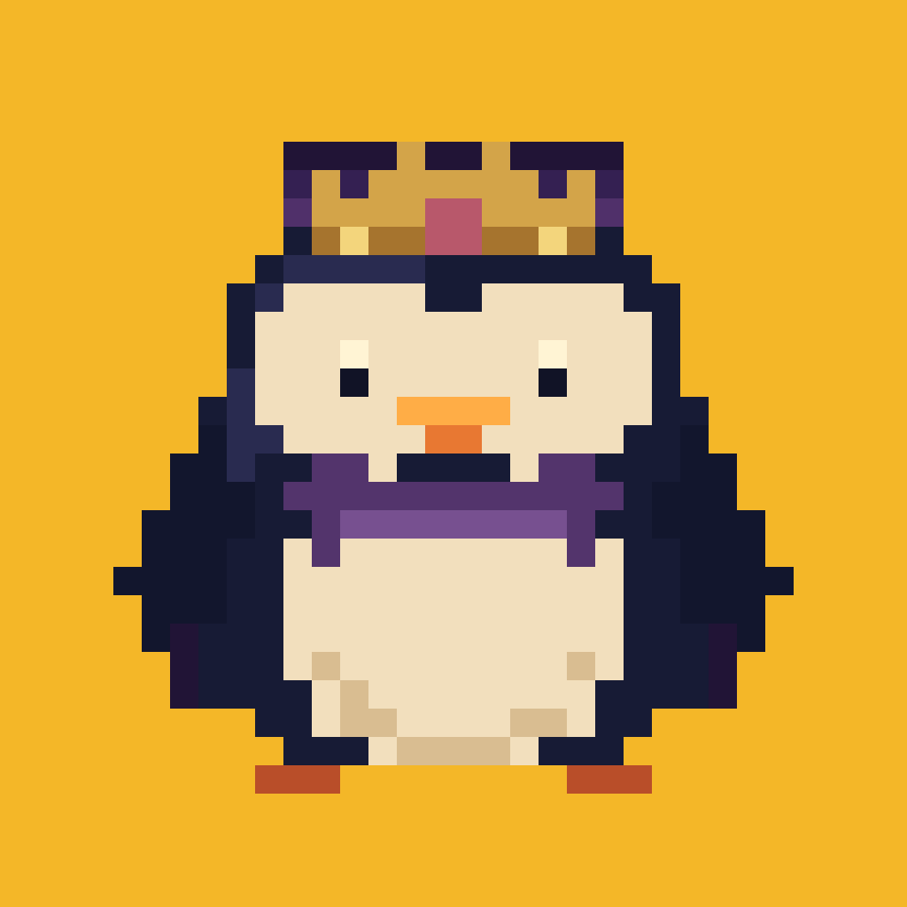 Royal penguin with a midnight crown